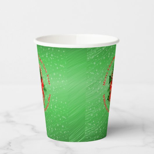 Naam toevoegen Tekst rood met 20xx kerstmis wijzig Papieren Bekers (Links)