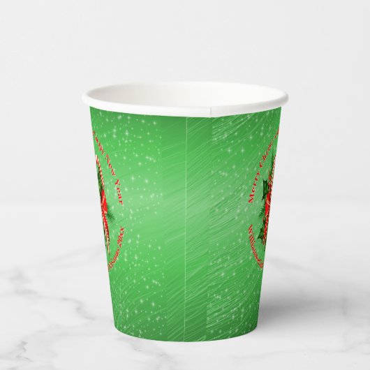 Naam toevoegen Tekst rood met 20xx kerstmis wijzig Papieren Bekers (Rechts)