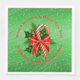 Naam toevoegen Tekst rood met 20xx kerstmis wijzig Servet