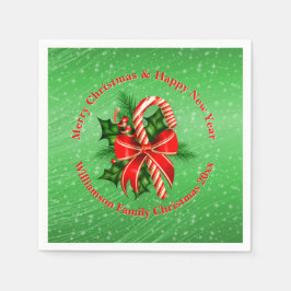 Naam toevoegen Tekst rood met 20xx kerstmis wijzig Servet