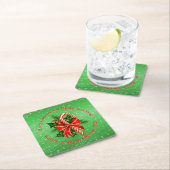 Naam toevoegen Tekst rood met Kerstmis wijzigen Kartonnen Onderzetters (Insitu)