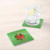 Naam toevoegen Tekst rood met Kerstmis wijzigen Kartonnen Onderzetters (Insitu)