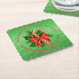 Naam toevoegen Tekst rood met Kerstmis wijzigen Kartonnen Onderzetters