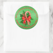 Naam toevoegen Tekst rood met Kerstmis wijzigen Ronde Sticker (Tas)