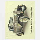 Naam toevoegen Tekst, Vintage Car Fleece Blanket Deken (Voorkant)