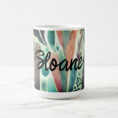 Naam toevoegen Tropical Botanical Foliage Magische Mok (Midden)