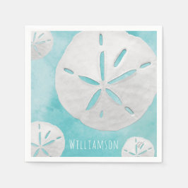 Naam toevoegen Tropical Sand Dollar Turquoise Wate Servet