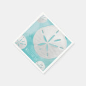 Naam toevoegen Tropical Sand Dollar Turquoise Wate Servet (Hoek)