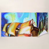 Naam toevoegen, Verzendend Zee voor verzending, bl Strandlaken (Voorkant)