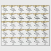 Naam toevoegen Ze zei ja Gold Glitter Verloving Cadeaupapier (Vlak)