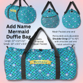 Naam toevoegen Zeemeermin Schalen Aqua Blue met wi Plunjezak