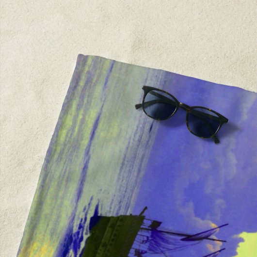 Naam toevoegen, zeilboot Ships Pirate, Blue Strandlaken (In situ)