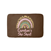 Naam toevoegen: zij heeft de roze regenbooghartsla badmat (Voorkant)