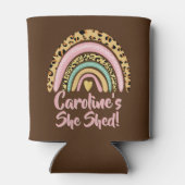 Naam toevoegen: zij heeft de roze regenbooghartsla blikjeskoeler (Achterkant)