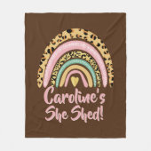 Naam toevoegen: zij heeft de roze regenbooghartsla fleece deken (Voorkant)