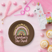 Naam toevoegen: zij heeft de roze regenbooghartsla papieren bordje (Feest)