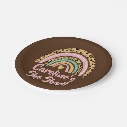 Naam toevoegen: zij heeft de roze regenbooghartsla papieren bordje (Gekanteld)