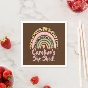 Naam toevoegen: zij heeft de roze regenbooghartsla servet