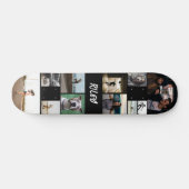 Naam toevoegen Zwarte fotocollage Sjabloon Persoonlijk Skateboard (Horizontaal)
