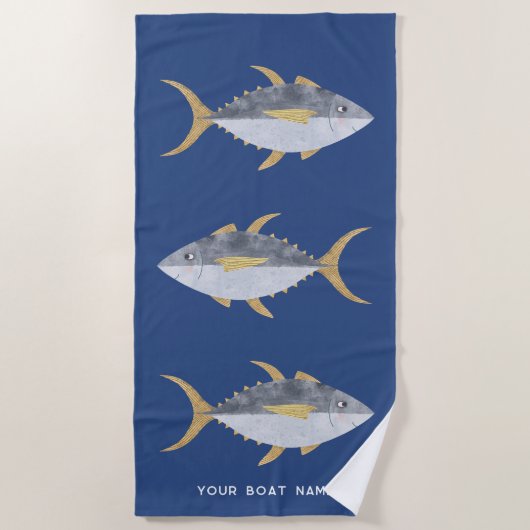 Naam tonijn viskat strandlaken (Voorkant)