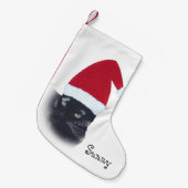 Naam Tortoiseshel Cat Santa Kerstmis Stocking Kleine Kerstsok (Voorkant (Hangend))