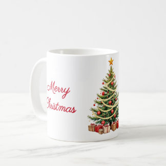 Naam, Traditionele Versierde Boom, Prettig Kerstfe Koffiemok