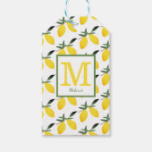 Naam Trendy Lemon Monogram Cadeaulabel (Voorkant)