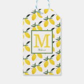 Naam Trendy Lemon Monogram Cadeaulabel (Achterkant)