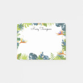 Naam tropisch Floral Border Monogram Post-it® Notes (Voorkant)