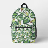 Naam tropisch palmblad bedrukte rugzak (Voorkant)