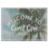 Naam tropisch Uitzicht palmboom Snijplank (Voorkant)