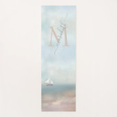 Naam tropisch zandstrand ocemonogram yogamat (Voorkant)