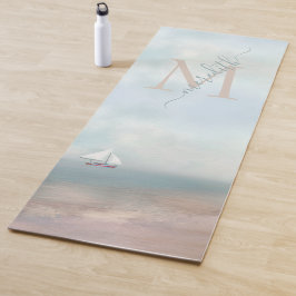 Naam tropisch zandstrand ocemonogram yogamat