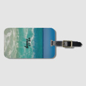 Naam tropische beach Ocean Waves Bagagelabel (Voorkant (horizontaal))