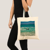 Naam tropische beach Ocean Waves Tote Bag (Voorkant (product))