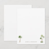 Naam tropische palmboom bedankkaart (Voorkant / Achterkant)