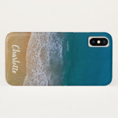 Naam Tropische strand Blauwe Oceaan Zandgolven Case-Mate iPhone Case (Achterkant (horizontaal))