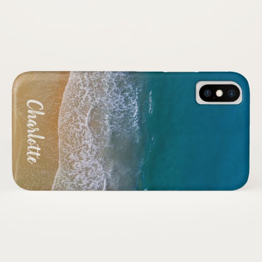 Naam Tropische strand Blauwe Oceaan Zandgolven Case-Mate iPhone Case (Achterkant (horizontaal))