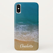 Naam Tropische strand Blauwe Oceaan Zandgolven Case-Mate iPhone Case (Achterkant)