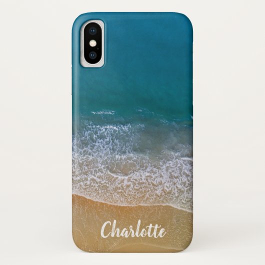 Naam Tropische strand Blauwe Oceaan Zandgolven Case-Mate iPhone Case (Achterkant)
