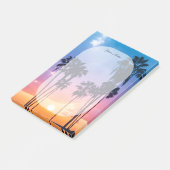Naam Tropische Vibrant Rainbow Sunset Palm Tree Post-it® Notes (Schuin)