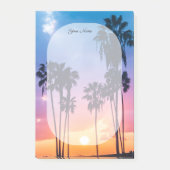 Naam Tropische Vibrant Rainbow Sunset Palm Tree Post-it® Notes (Voorkant)