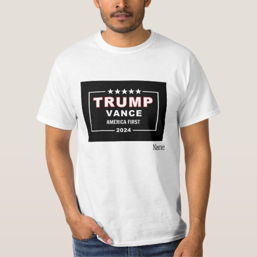 Naam, Trump-Vance Collectible S - 4XL, Wit Waarde T-shirt (Voorkant)