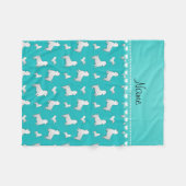 Naam turkooise West Highland White Terrier dogs Fleece Deken (Voorkant (Horizontaal))