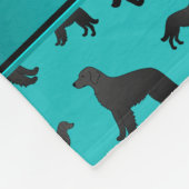 Naam turquoise platte met teraderen honden fleece deken (Hoek)