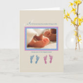 naam tweelingbaby's, peuters en meisjes kaart (Gele Bloem)