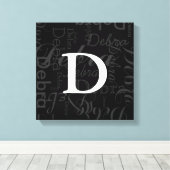 Naam Typografie Monogram Canvas Afdruk (Insitu (Houten vloer))