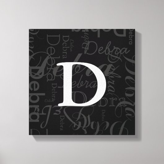 Naam Typografie Monogram Canvas Afdruk (Voorkant)