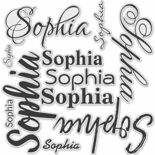 Naam Typografie Sticker (Voorkant)
