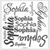 Naam Typografie Sticker (Vel)